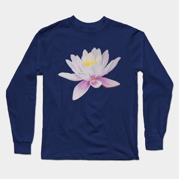 Transcend - water lily painting (no background) Long Sleeve T-Shirt by EmilyBickell